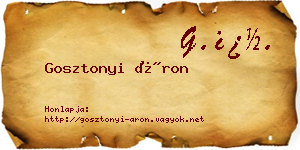 Gosztonyi Áron névjegykártya
